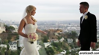 Beautiful bride taste bigcock on wedding night and gets fucked
